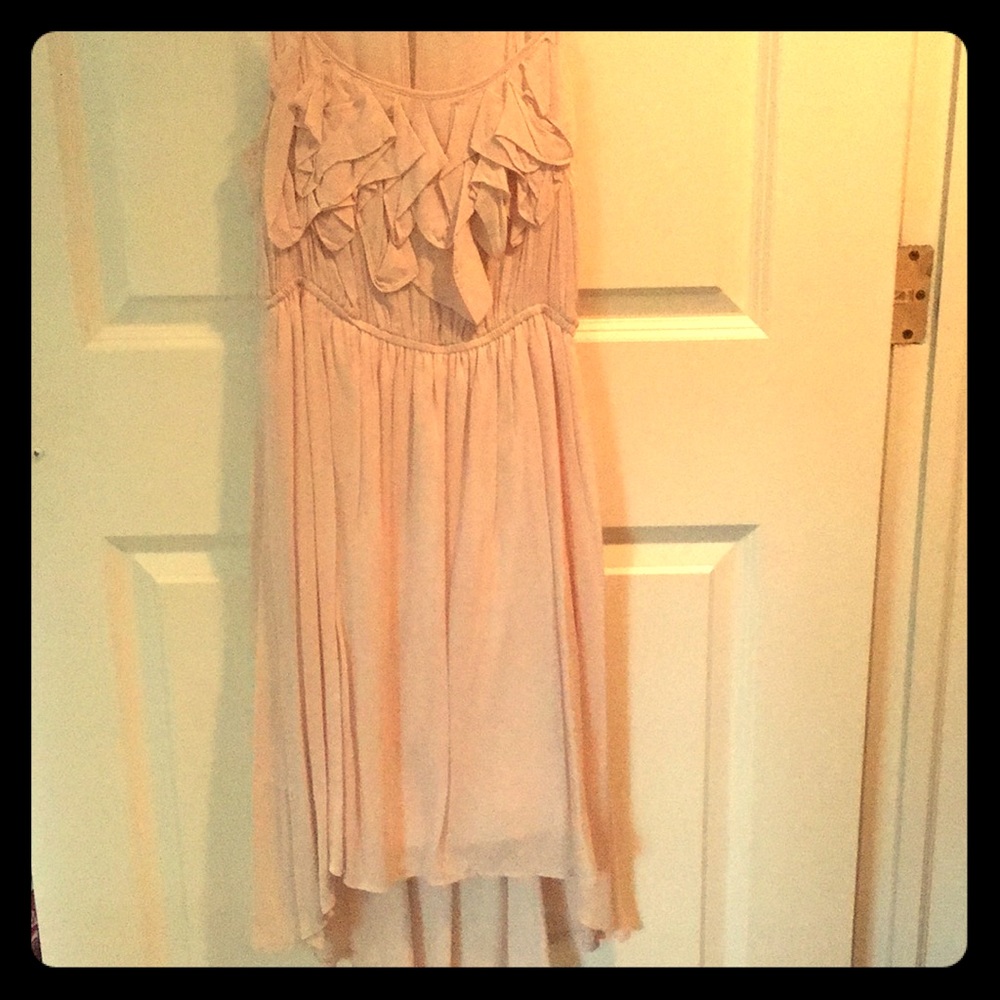 Pink high/low flowery dress